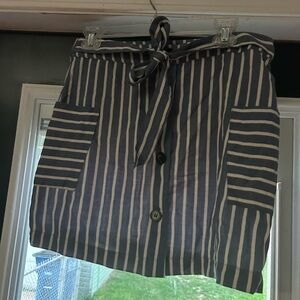 Altar'd State Blue and White Striped Mini Skirt